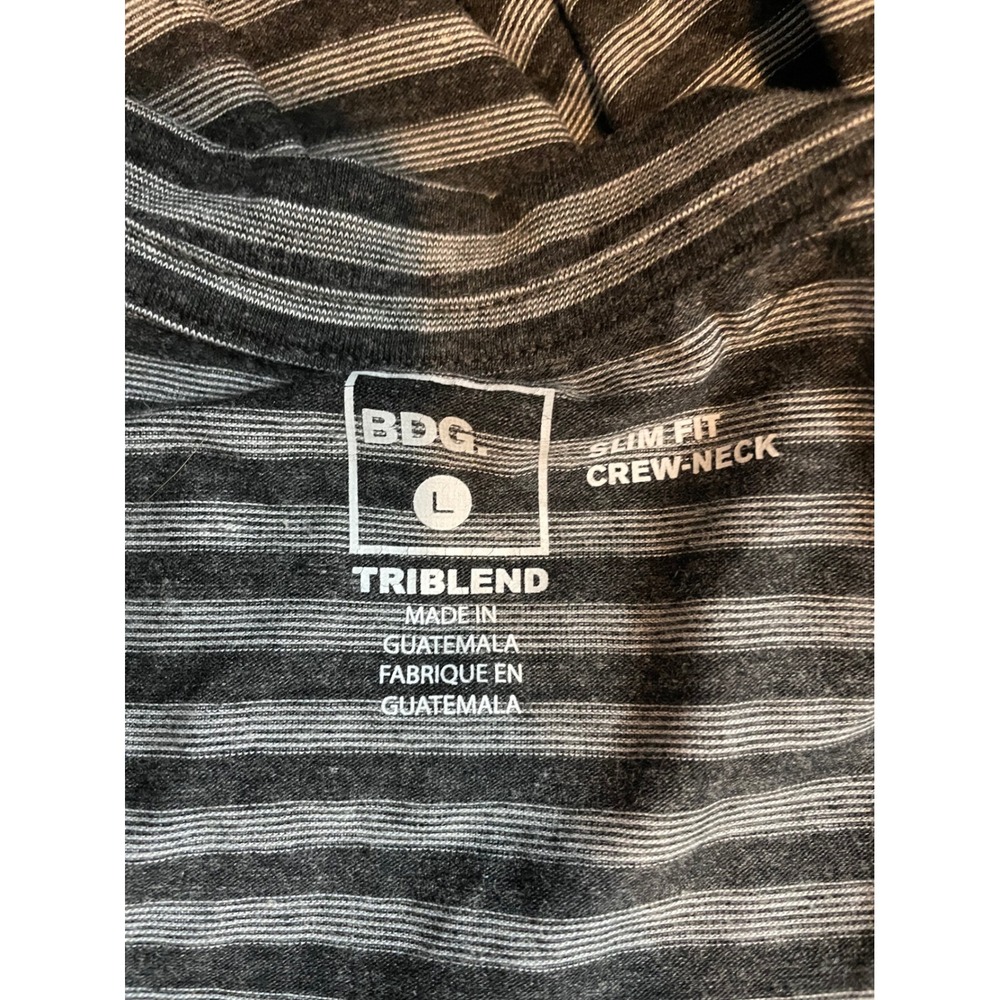 BDG Urban Outfitters Slim Fit Crewneck T-Shirt Striped Triblend‎ Unisex Size L - Picture 5 of 6